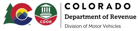 colorado department of revenue division of motor vehicles cdor dmv logo