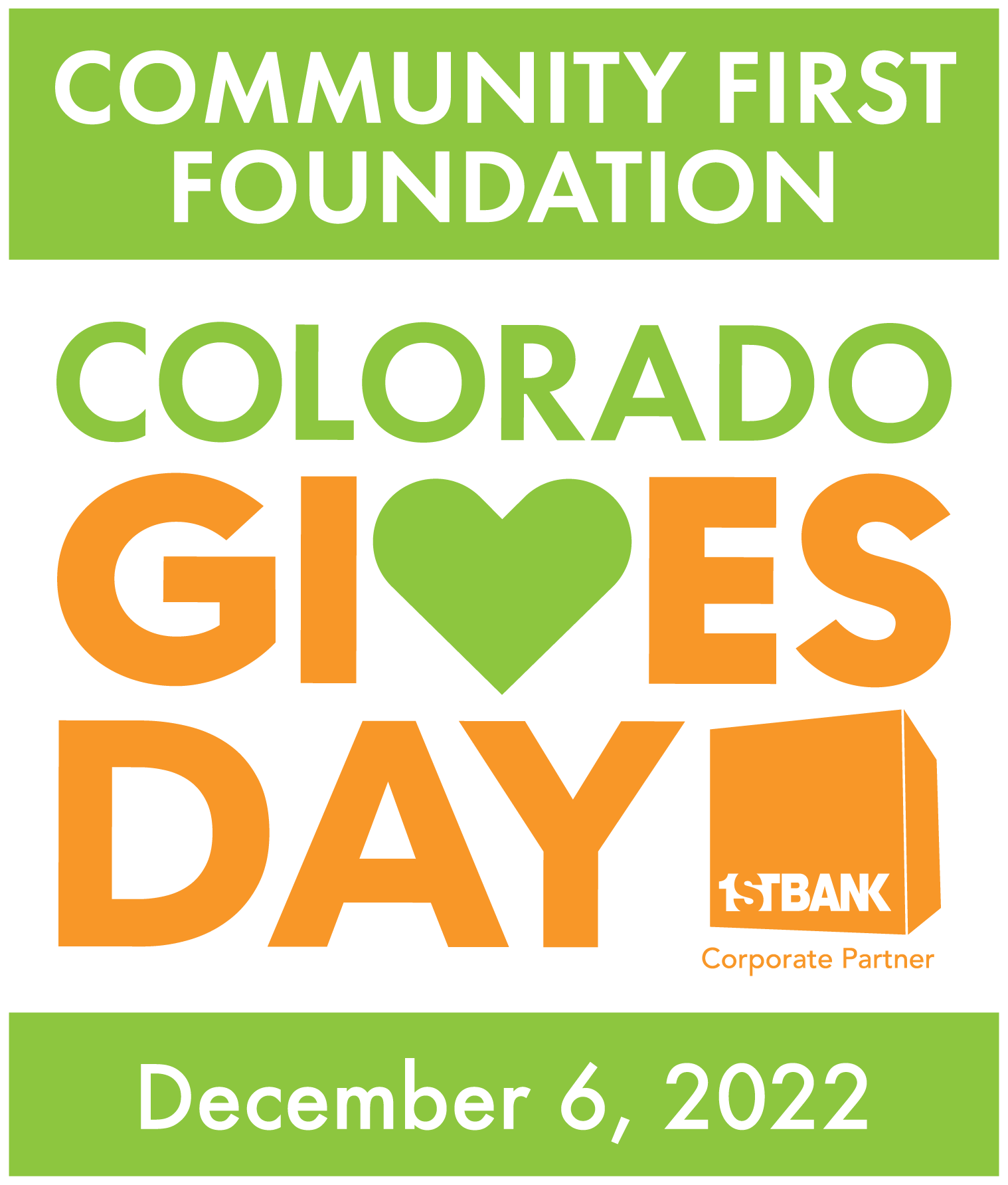 An ad-like graphic announcing Colorado Gives Day. The text of the graphic reads: Community First Foundation. Colorado Gives Day. December 6, 2022.