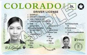 Colorado driver license with donation symbol black heart with white y inside Donate Life Colorado