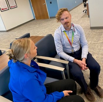 Chaplain Christopher Lamb at Fort Collins Poudre Valley Hospital counsels families about eye tissue donation with guidance from Rocky Mountain Lions Eye Bank