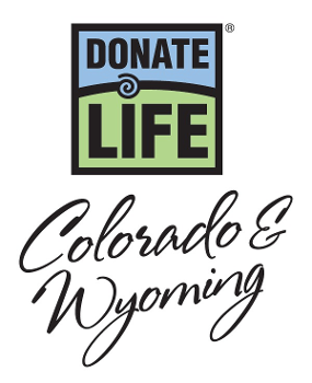 Logo for the Donate Life project in Colorado and Wyoming being used as a link button